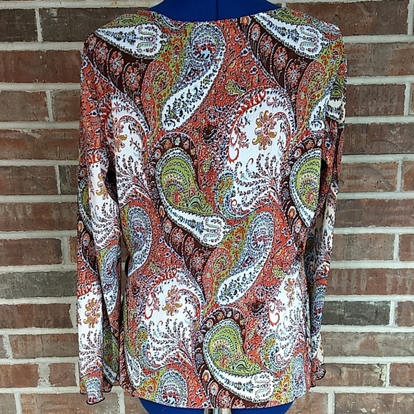 Notations Ribbed Paisley Blouse - Picture 4 of 5